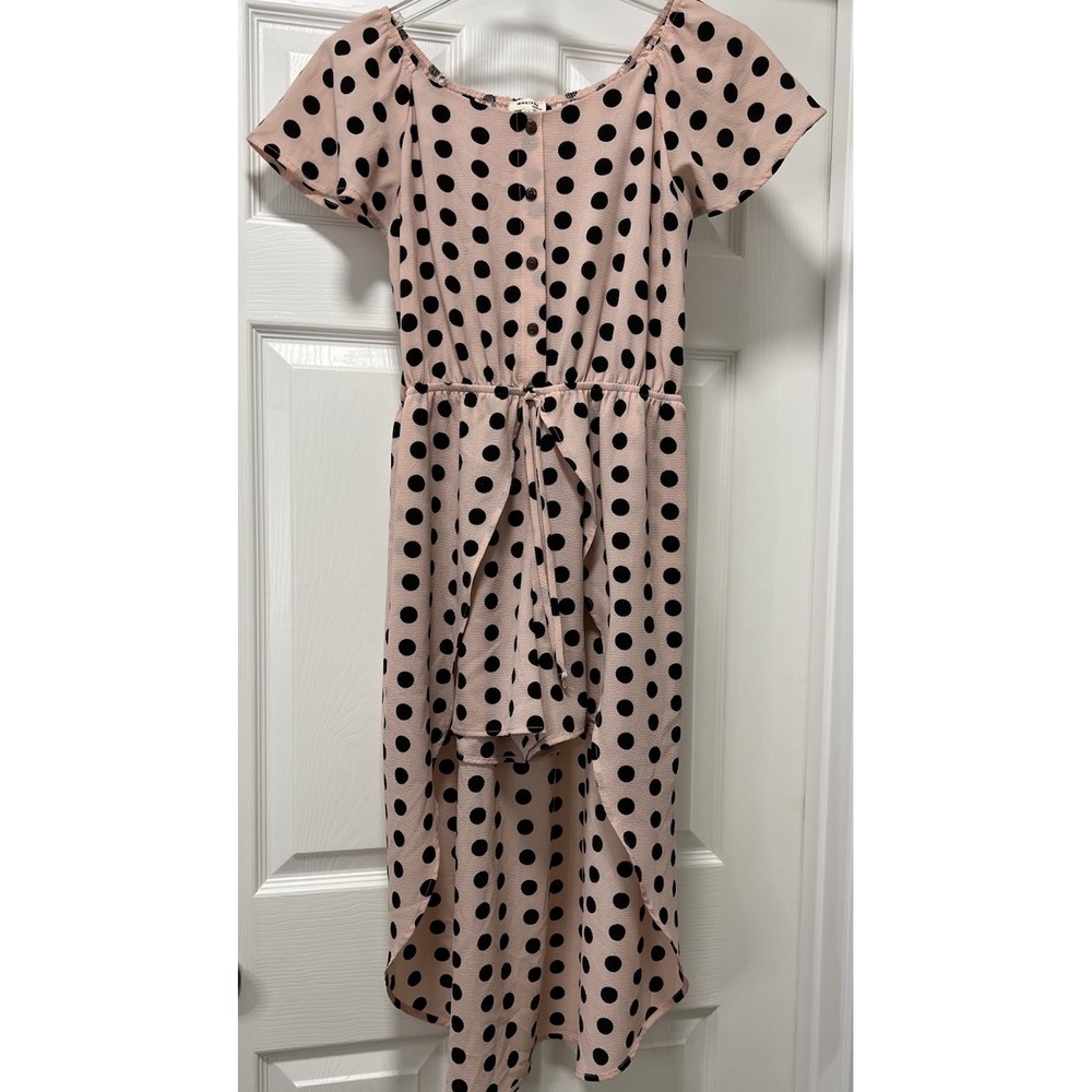 Monteau pink polka dot skort pull-on causal Dress junior XL